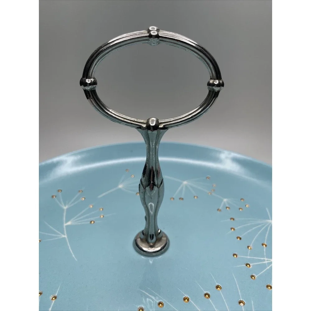 Vintage MCM Sascha Brastoff Zephyr Serving Tidbit Tray‎ Turquoise Aqua